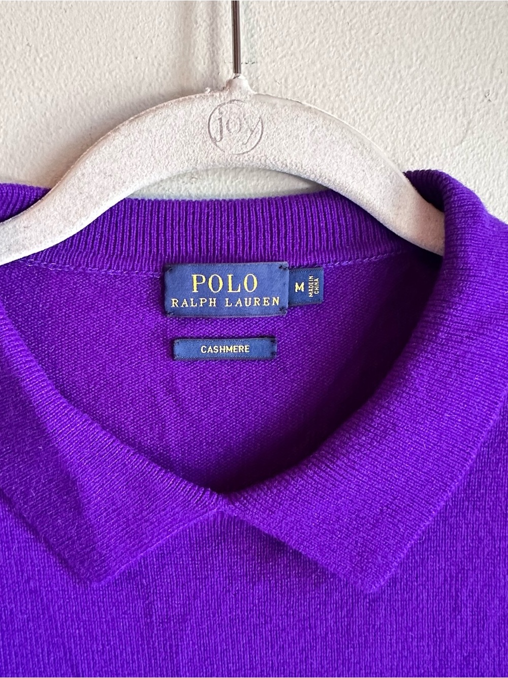 Polo Ralph Lauren 100% Cashmere Purple Collar Short Sleeve Sweater - Picture 3 of 4